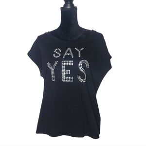5/$15 Bebe Say Yes Bridal Rhinestone Shirt Top